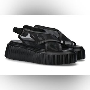 AGL 90s Mesh Criss Cross X Platform Sandals